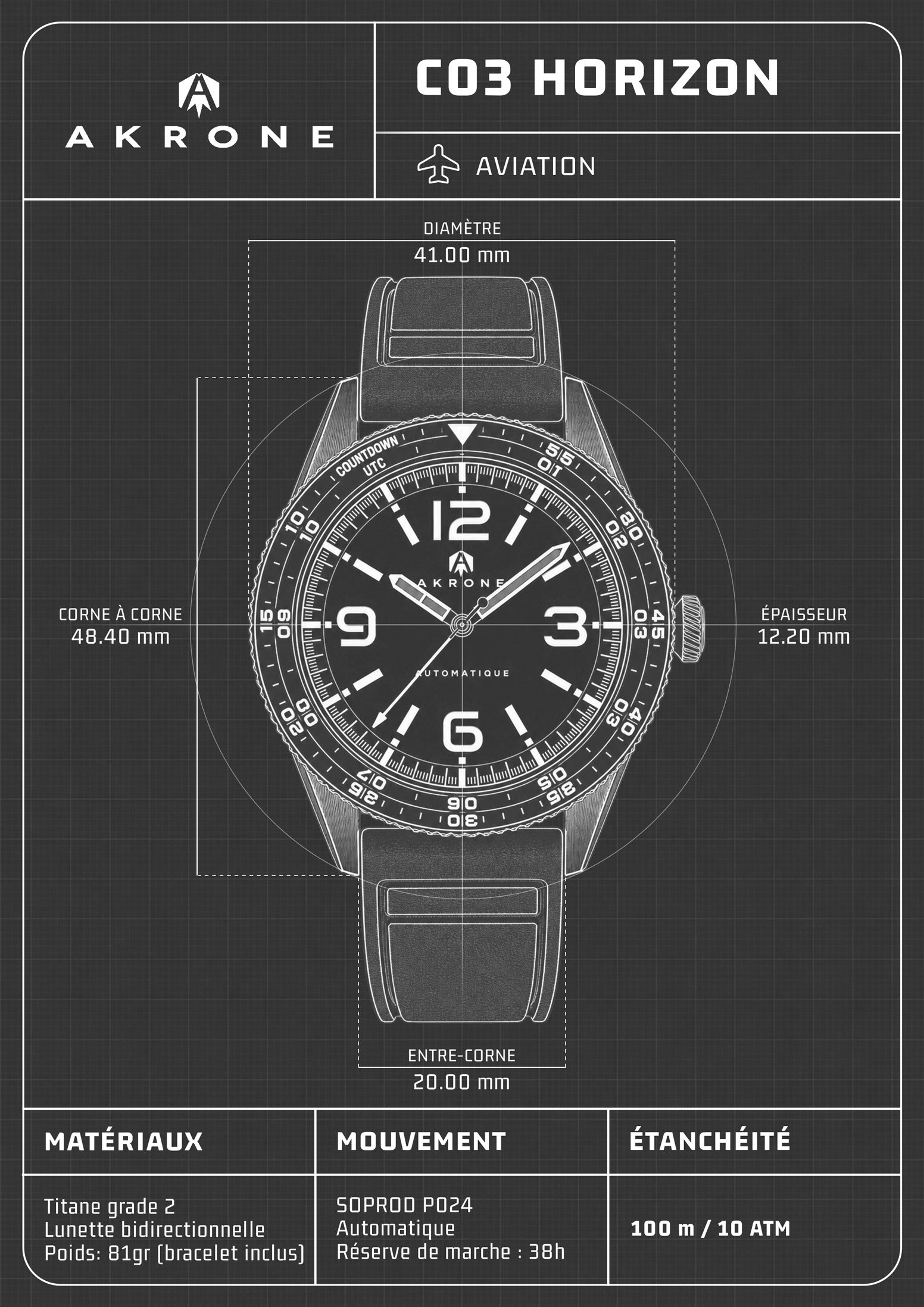 C-03 Horizon Black S 41MM
