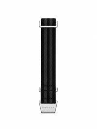 Black nylon watch strap with leather lining