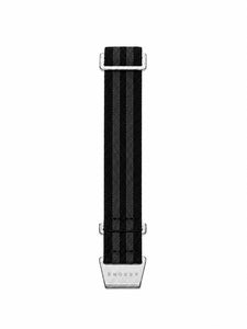 Black nylon watch strap with leather lining