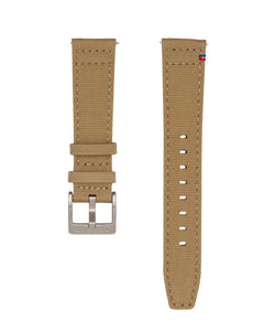 Bracelet nylon sable doublure cuir